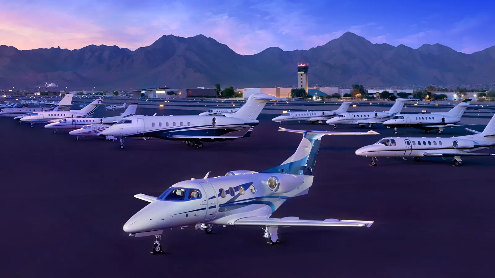 Private jet plane located at Scottsdale Airport