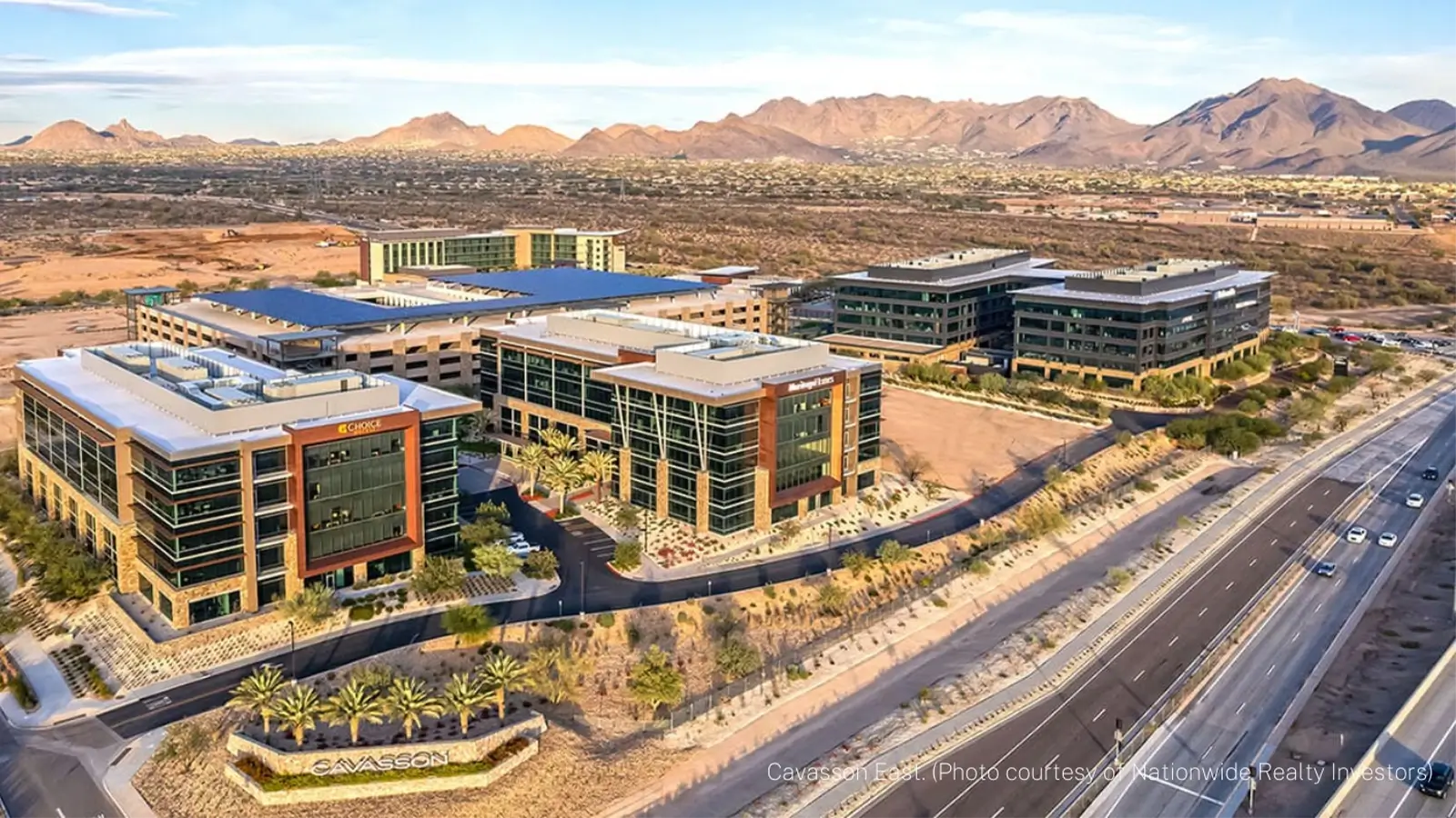 Arial of corporate headquarters.