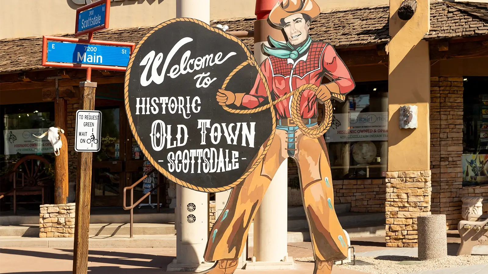 Welcome to historic old town scottdsale cowboy sign