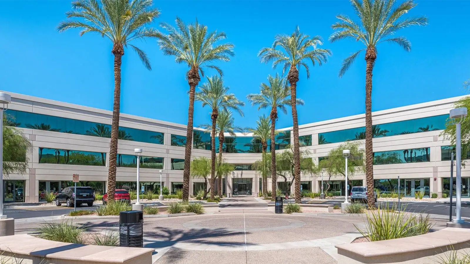 Corporate building with available office space