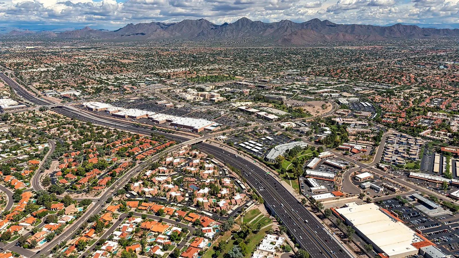 Arial view of north Scottsdale