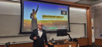 Gentleman presenting a Zenith powerpoint presentation